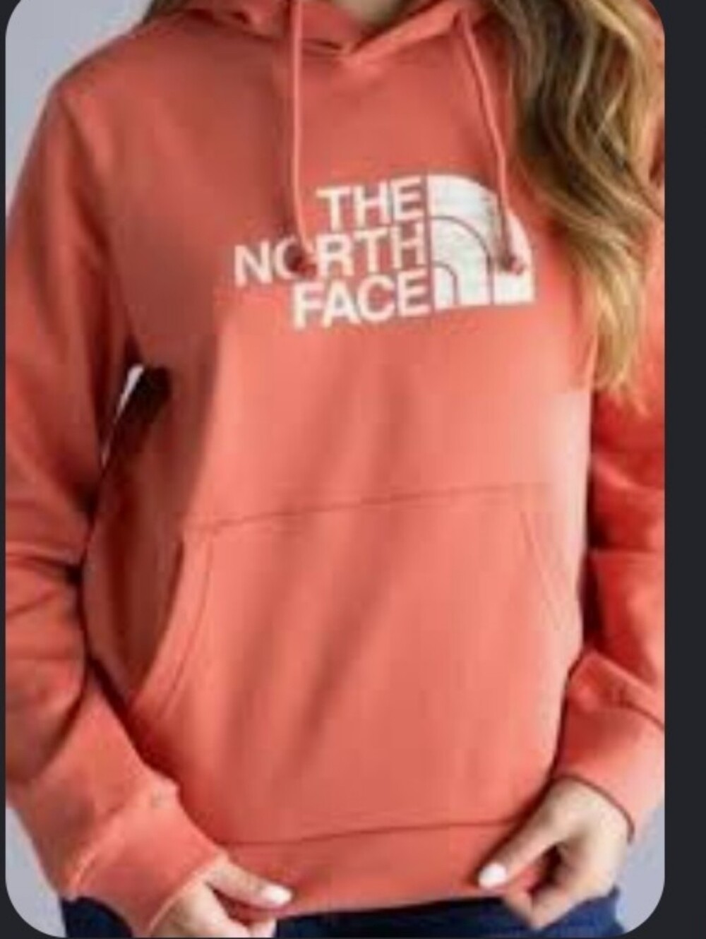 The North Face Coral Pink Logo Pullover Hoodie